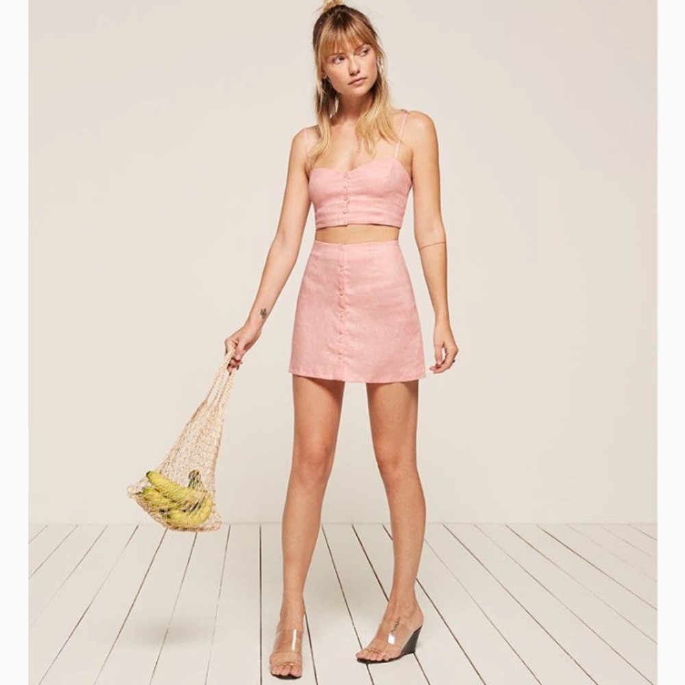 Reformation pink Tati two piece
